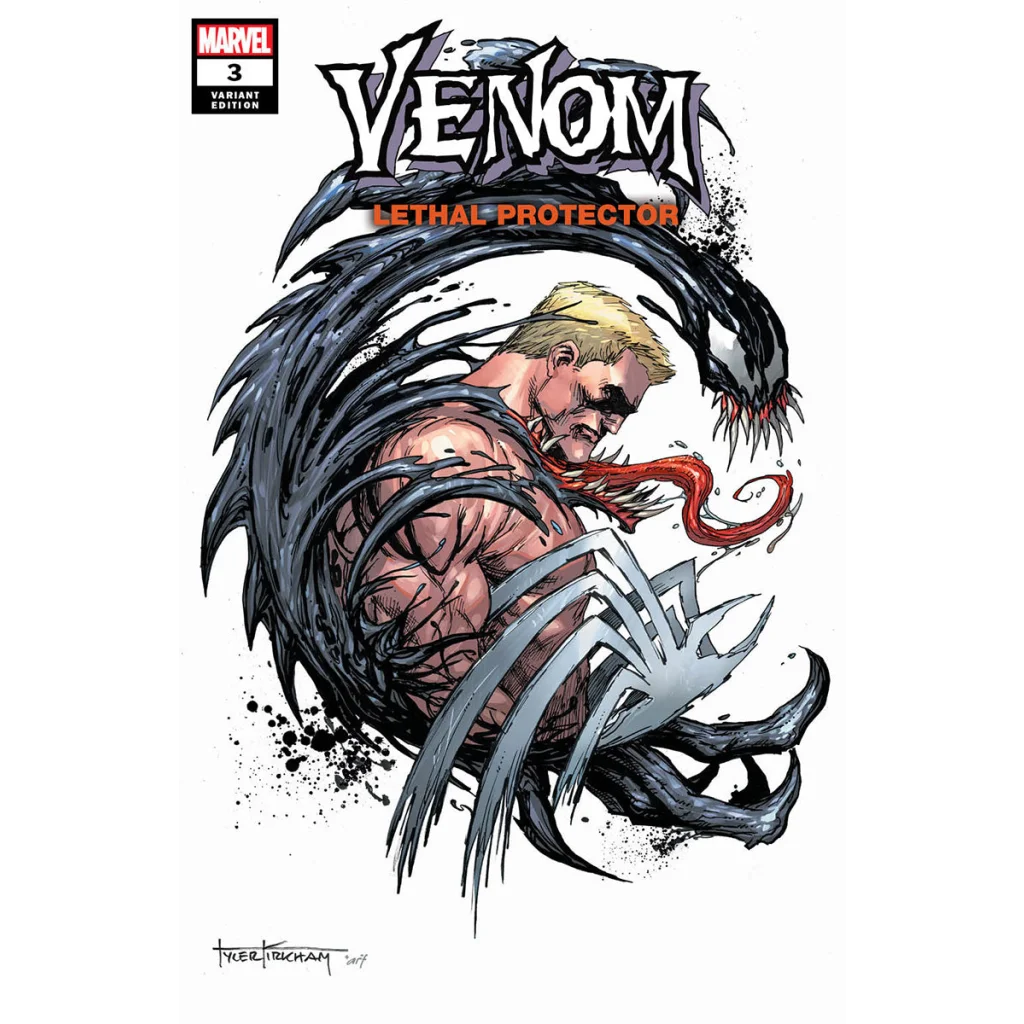 Comic book cover of Venom Lethal Protector by David Michelinie for the Strikes Back series