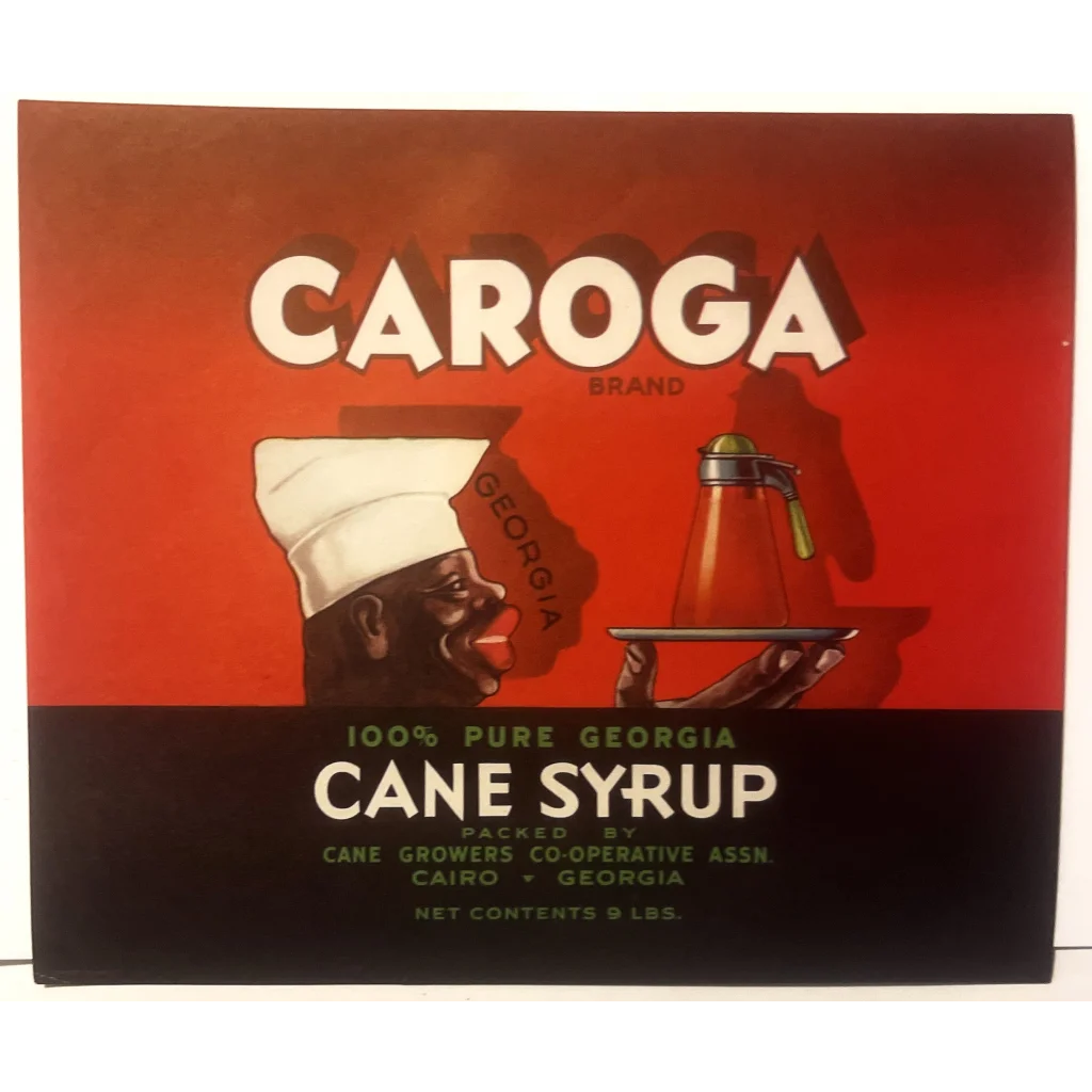 Very Rare 1930s Antique Vintage Caroga Syrup Label Cairo Ga Chef Advertisements Food and Home Misc. Memorabilia Own