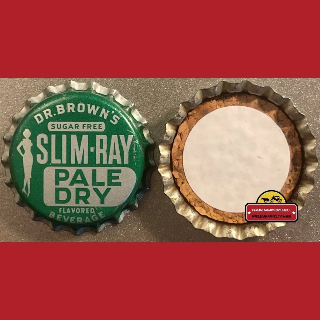 Very Rare Antique Vintage Dr. Brown’s Slim Ray Cork Bottle Cap New York Ny 1940s - 1950s - Advertisements - Soda