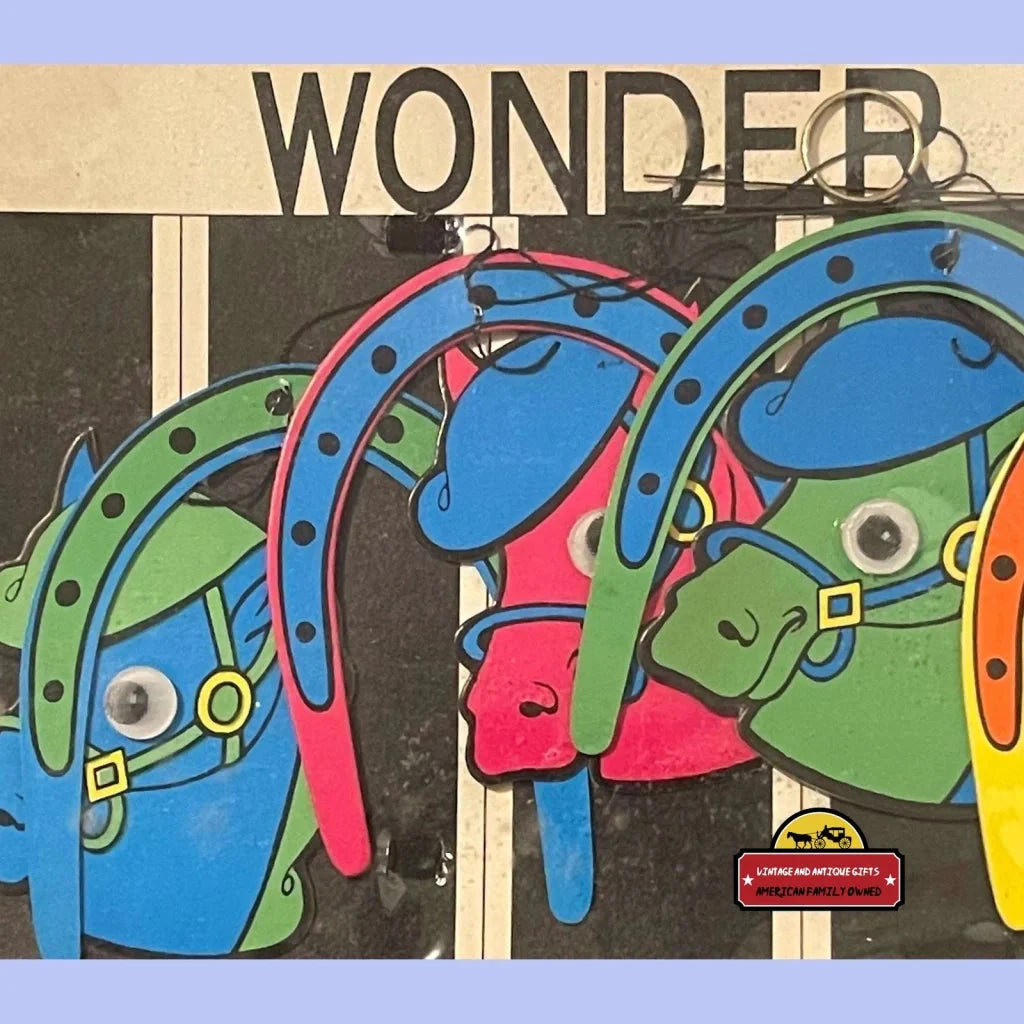 Very Rare 1950s Vintage Blacklight Wonder Mobile Horses Horseshoes Advertisements