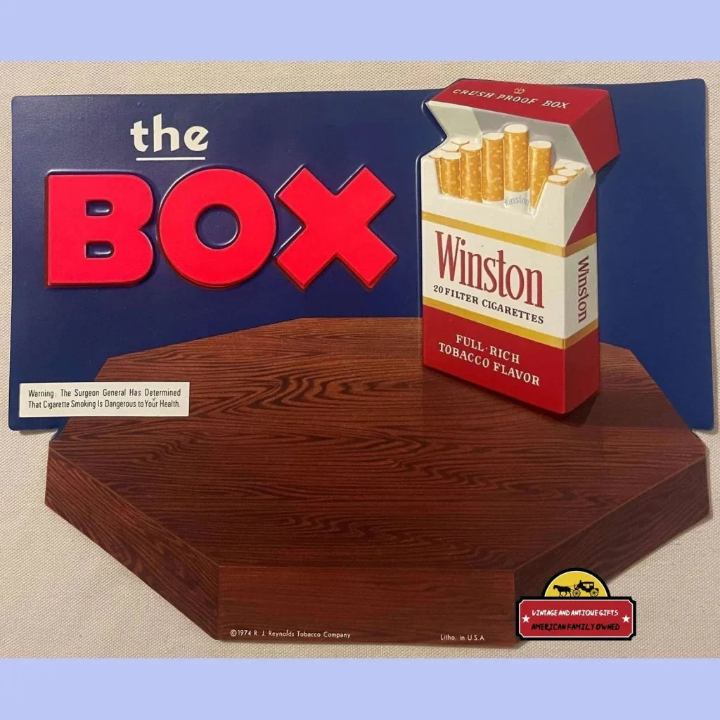 Very Rare 1974 3d Gloss Vintage Winston The Box Cigarette Sign - Store Display Advertisements - Unique Home Decor