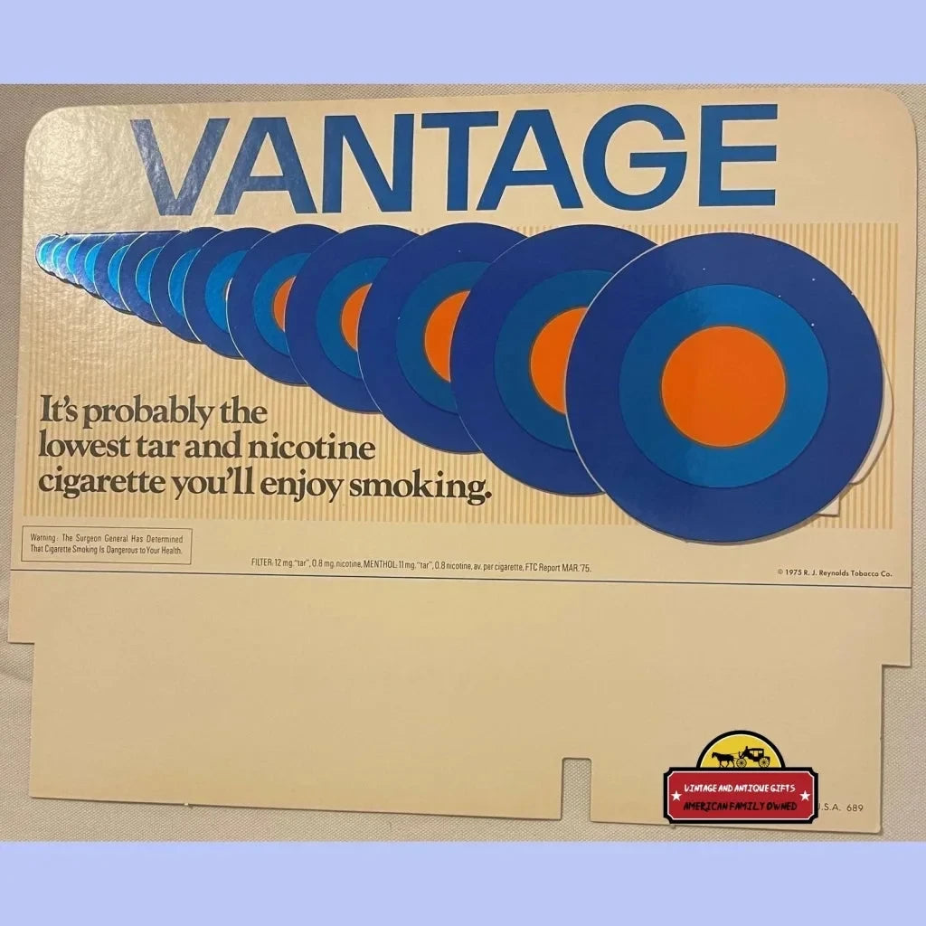Very Rare 3d Vintage Vantage Cigarette Sign - Store Display 1975 - Advertisements - Antique Cigar And Other Tobacciana.