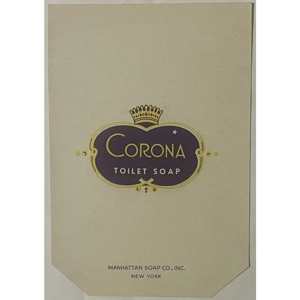 Very Rare 👀Antique Early 1900s Corona Toilet Soap Label Manhattan NY Historic! Vintage Advertisements Antique