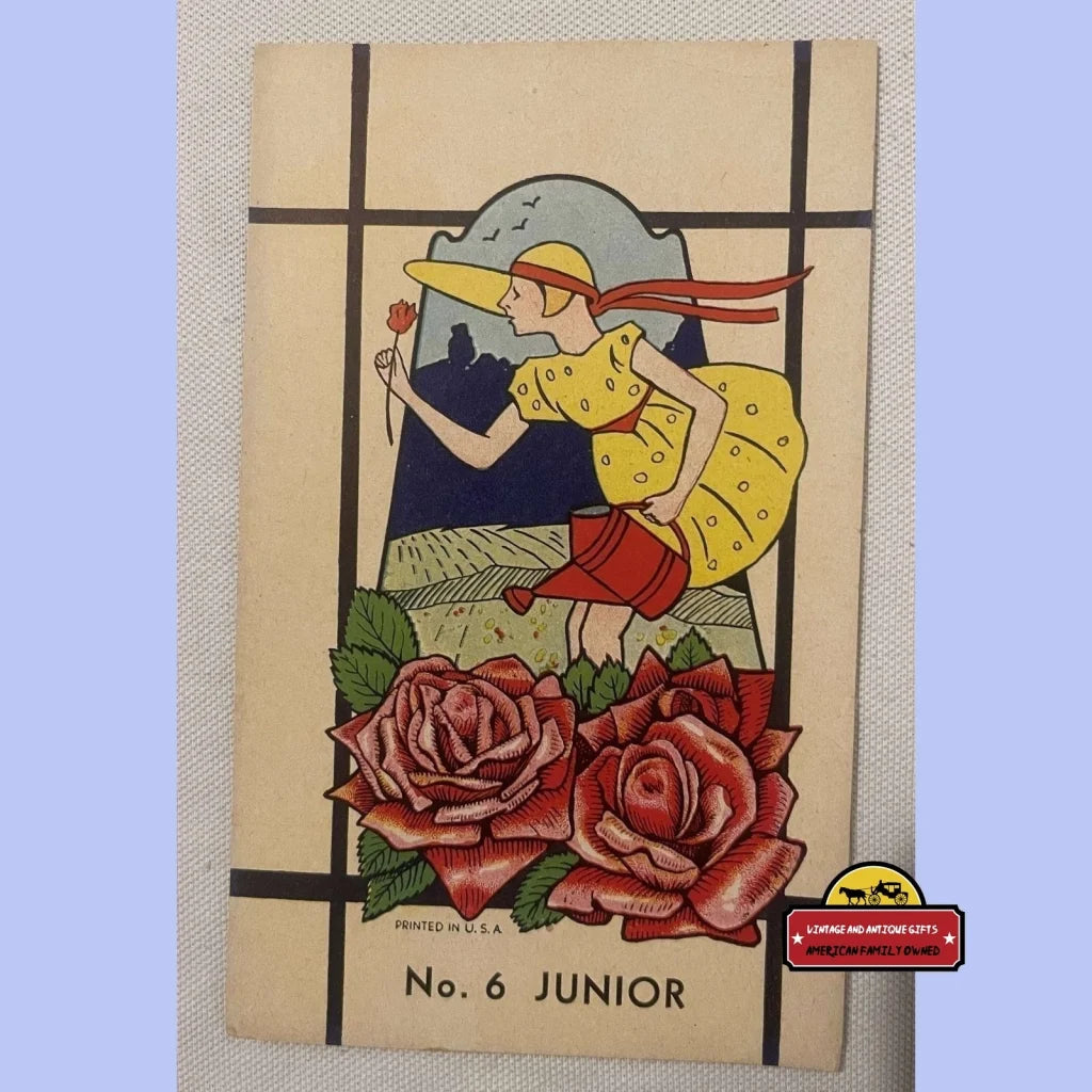 Very Rare Antique Vintage No. 6 Junior Broom Label 1900s - 1910s ~ - Advertisements - Labels. And Gifts
