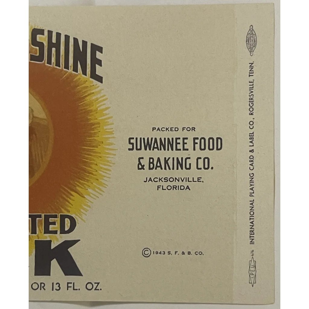 Very Rare 🐮 Antique Vintage 1920s Land of Sunshine 🥛 Label Jacksonville FL Advertisements Food and Home Misc.