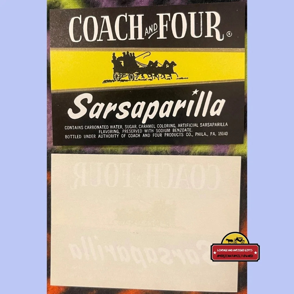 Very Rare Combo Antique Vintage Coach And Four Soda Labels Philadelphia Pa 1960s - Advertisements - And Beverage