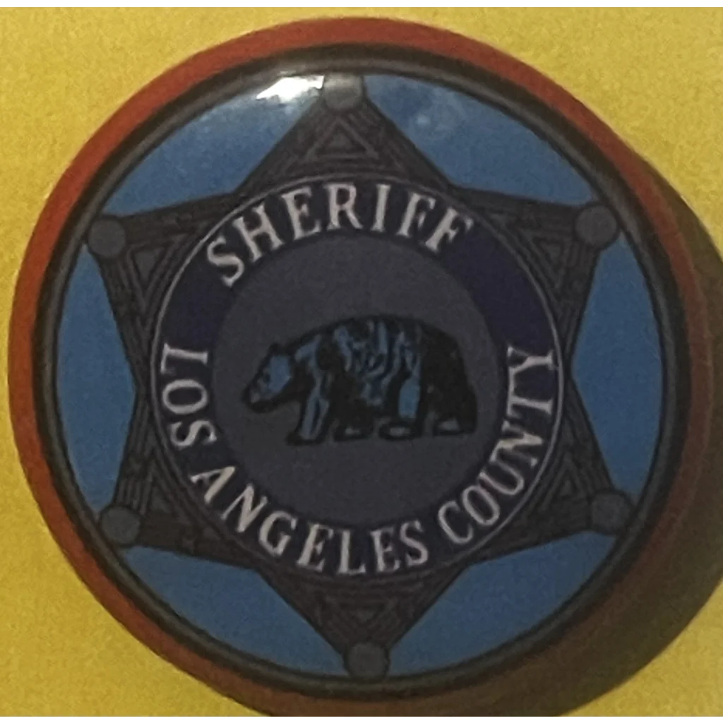 Very Rare Vintage 1950s Los Angeles County Sheriff Tin Litho Special Police Badge Collectibles