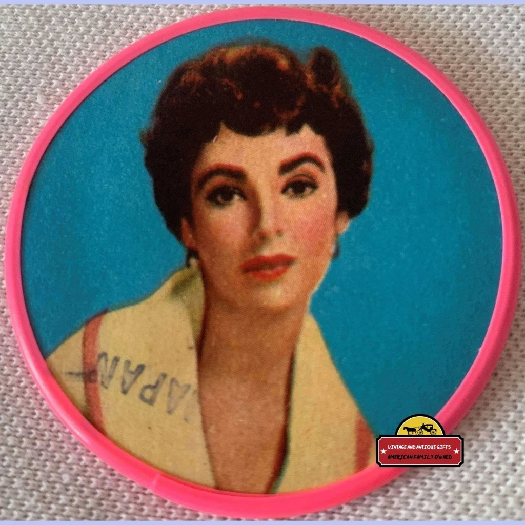 Very Rare Vintage Collectible Elizabeth Taylor Pocket Mirror 1950s - Advertisements - Antique Misc. Collectibles