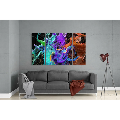 Vibrant multicolor abstract 3D printed wall art splash design