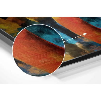 Vibrant Abstract Art on Brushed Aluminium Dibond Panel | Modern Wall Art Decor | vintageantiquesgifts.com