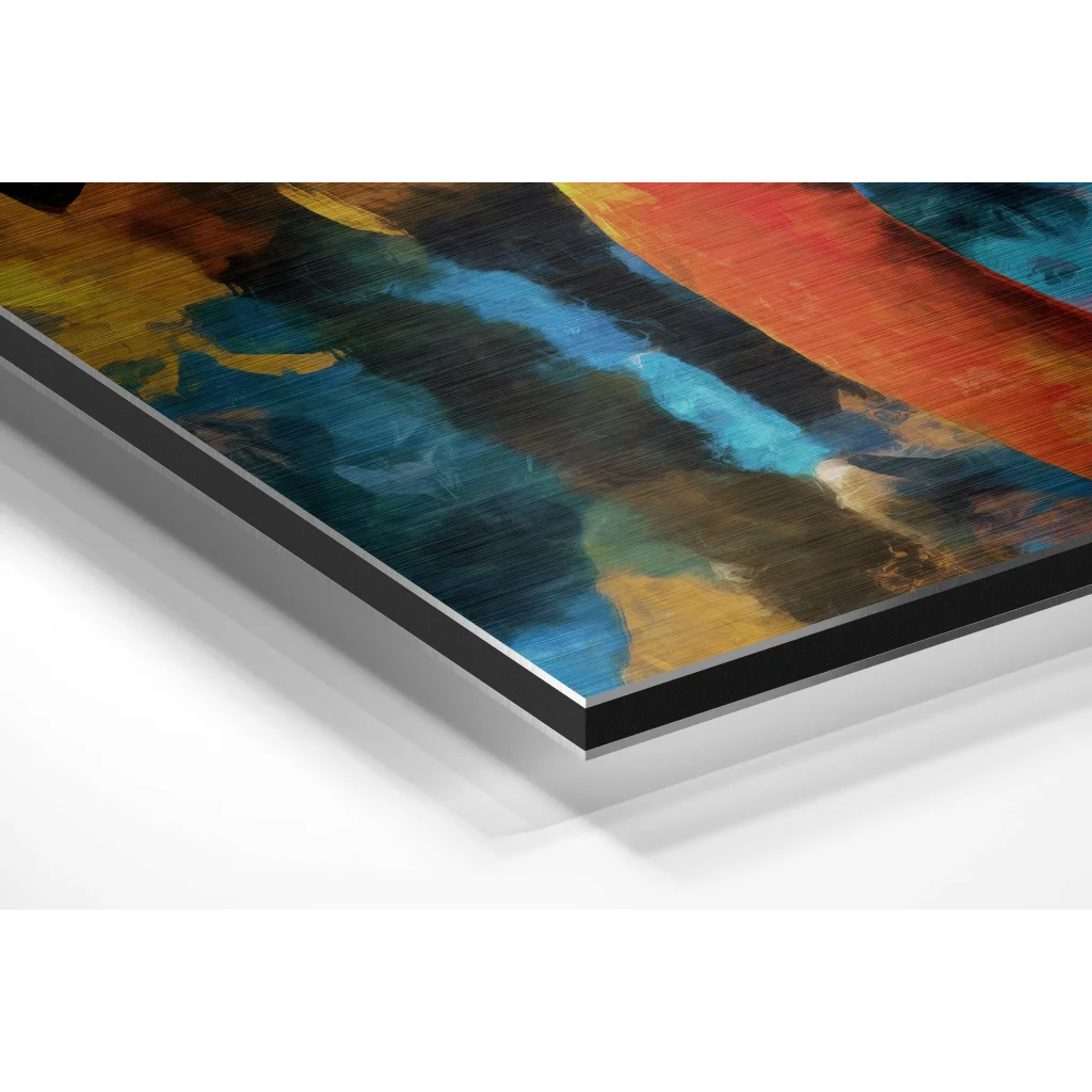 Vibrant Abstract Art on Brushed Aluminium Dibond Panel | Glass Wall Art Print | vintageantiquesgifts.com