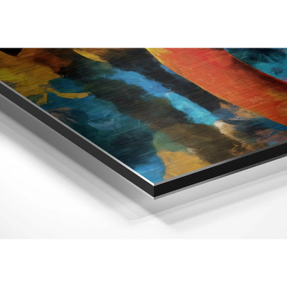 Vibrant Abstract Art on Brushed Aluminium Dibond Panel | Glass Wall Art Print | vintageantiquesgifts.com