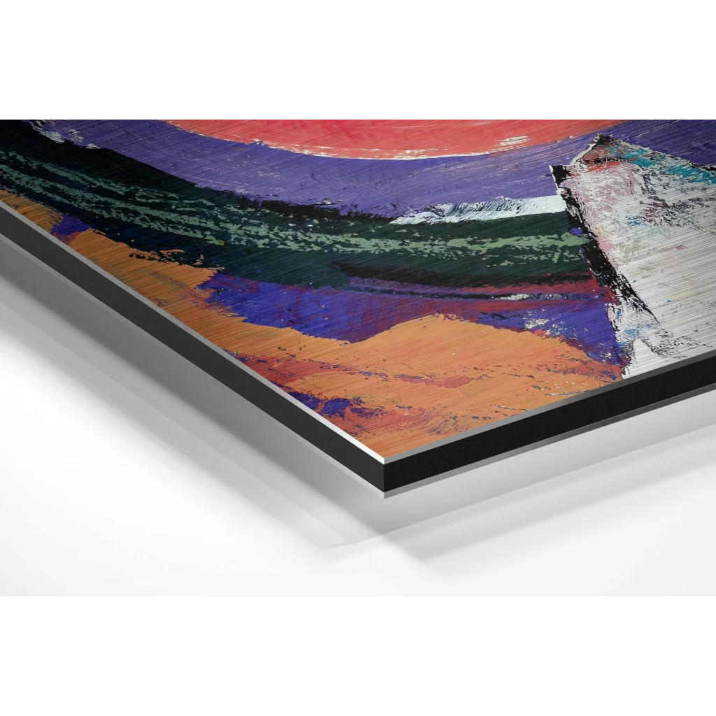 Vibrant abstract art on premium brushed aluminium dibond
