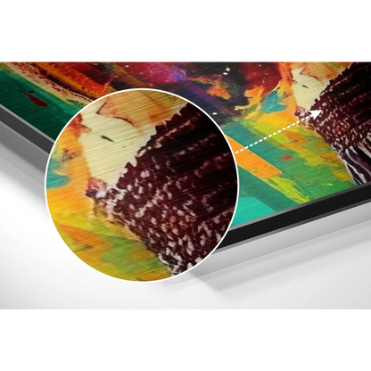 Vibrant abstract boxer art on brushed aluminium dibond panel