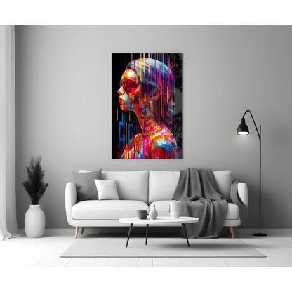 Vibrant abstract canvas wall art with bold geometric patterns