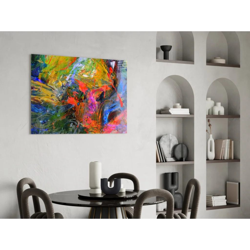 Vibrant abstract canvas wall art with bold textured brushstrokes