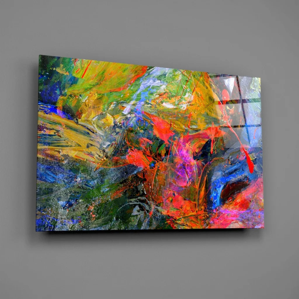 Vibrant abstract canvas wall art with bold textured brushstrokes