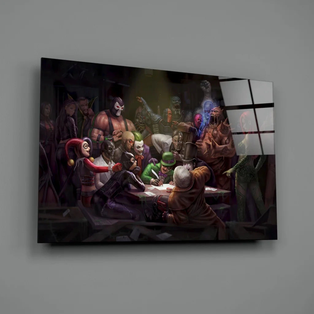 Vibrant abstract characters canvas wall art print in colorful costumes