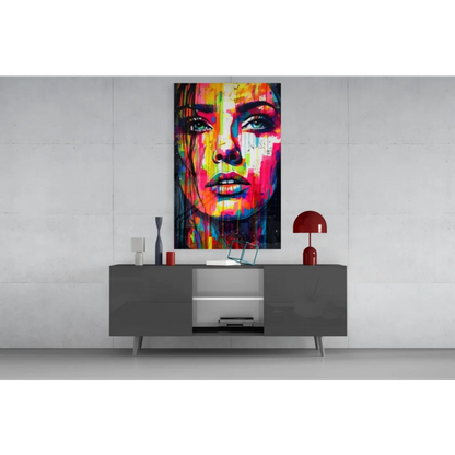 Vibrant abstract face canvas wall art for modern spaces