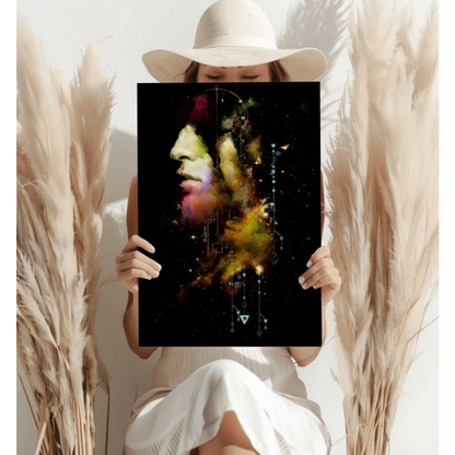 Vibrant Jim Morrison psychedelic face poster on aluminum wall art