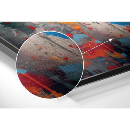 Vibrant abstract lips art print on brushed aluminium dibond