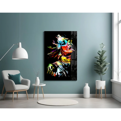 Vibrant Abstract Portrait Canvas Wall Art with Bold Swirling Colors | Contemporary Home Wall Art | vintageantiquesgifts.com