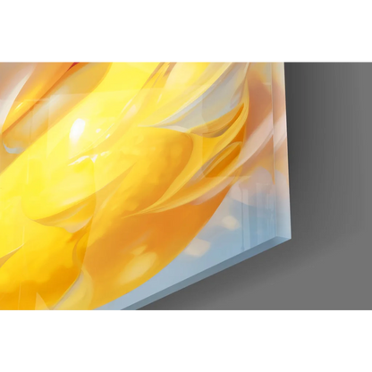 Vibrant abstract woman wall art on glass panel with flowing hair