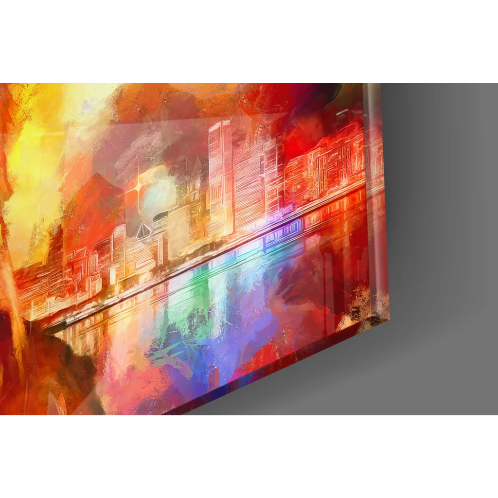 Vibrant Samsung QLED TV glass wall art for bold spaces