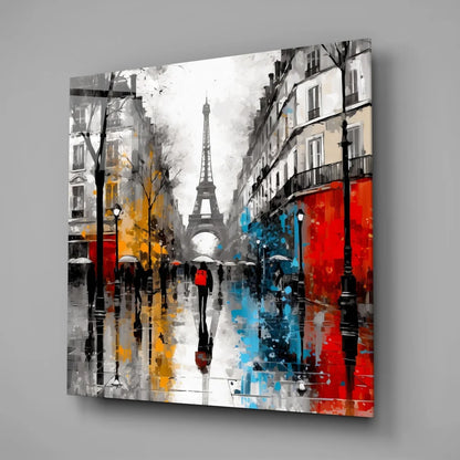 Vibrant Eiffel Tower tempered glass art print