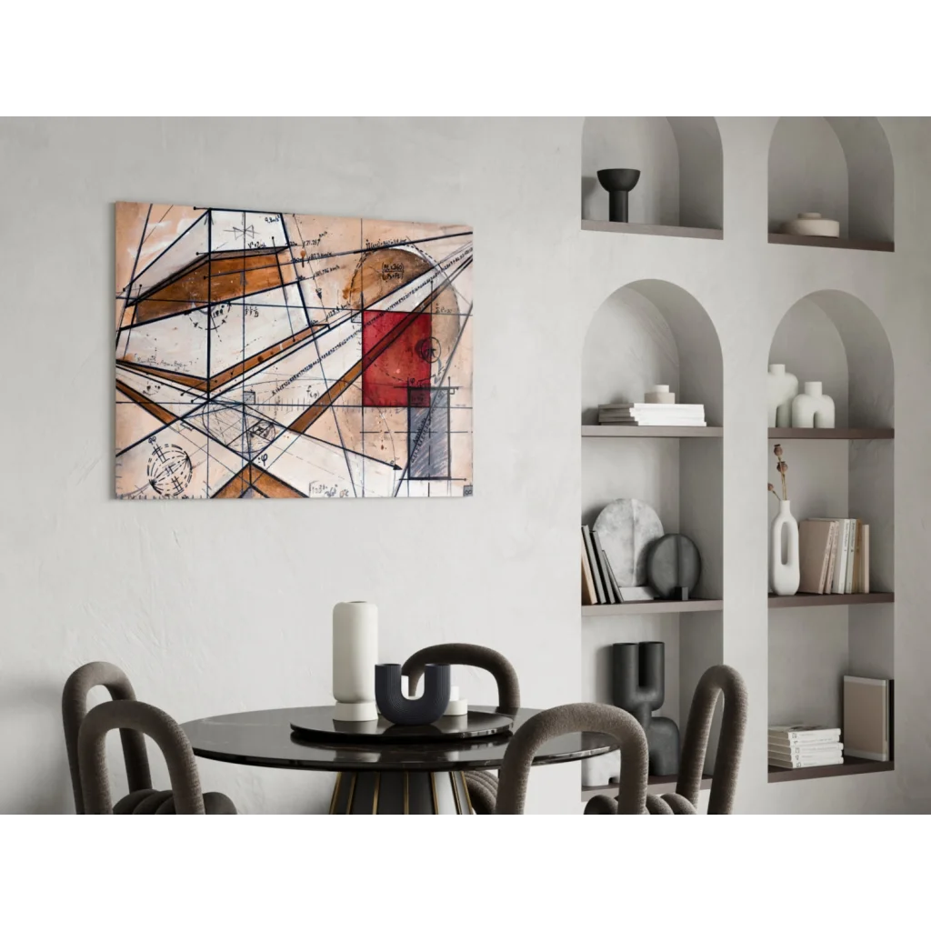 Vibrant dartboard wall art with red white sections and black scoring lines