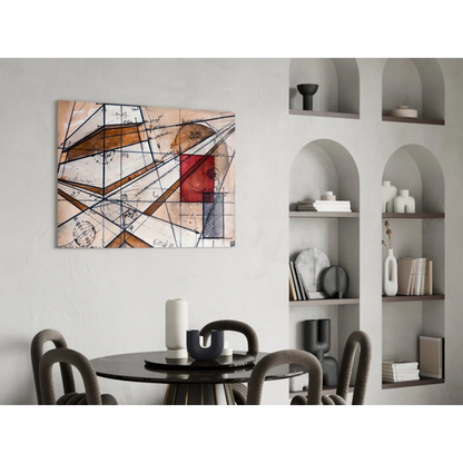 Vibrant dartboard wall art with red white sections and black scoring lines