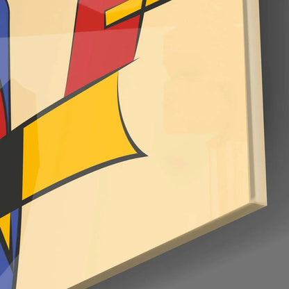 Vibrant gold geometric wall art print with bold accents