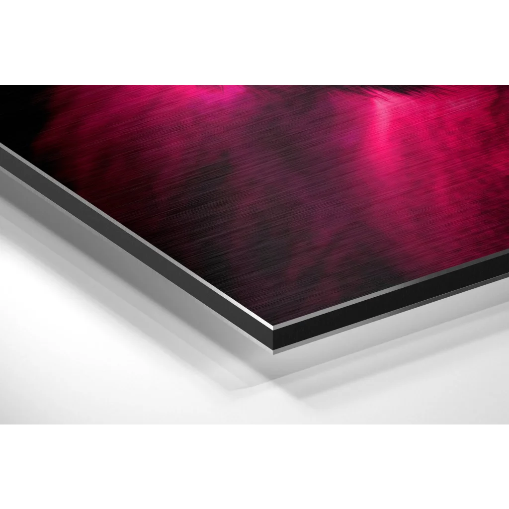 Vibrant Gorilla Art on red black brushed aluminium Dibond panel