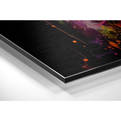 Vibrant Joker abstract art print on brushed aluminium dibond metal frame