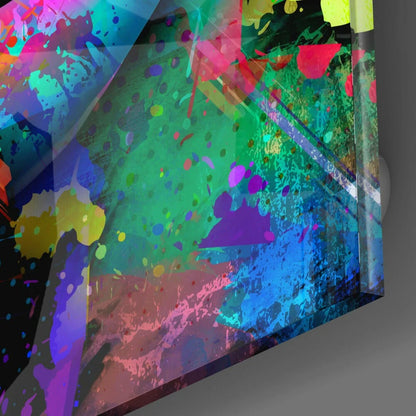 Vibrant lips canvas wall art in colorful abstract acrylic style