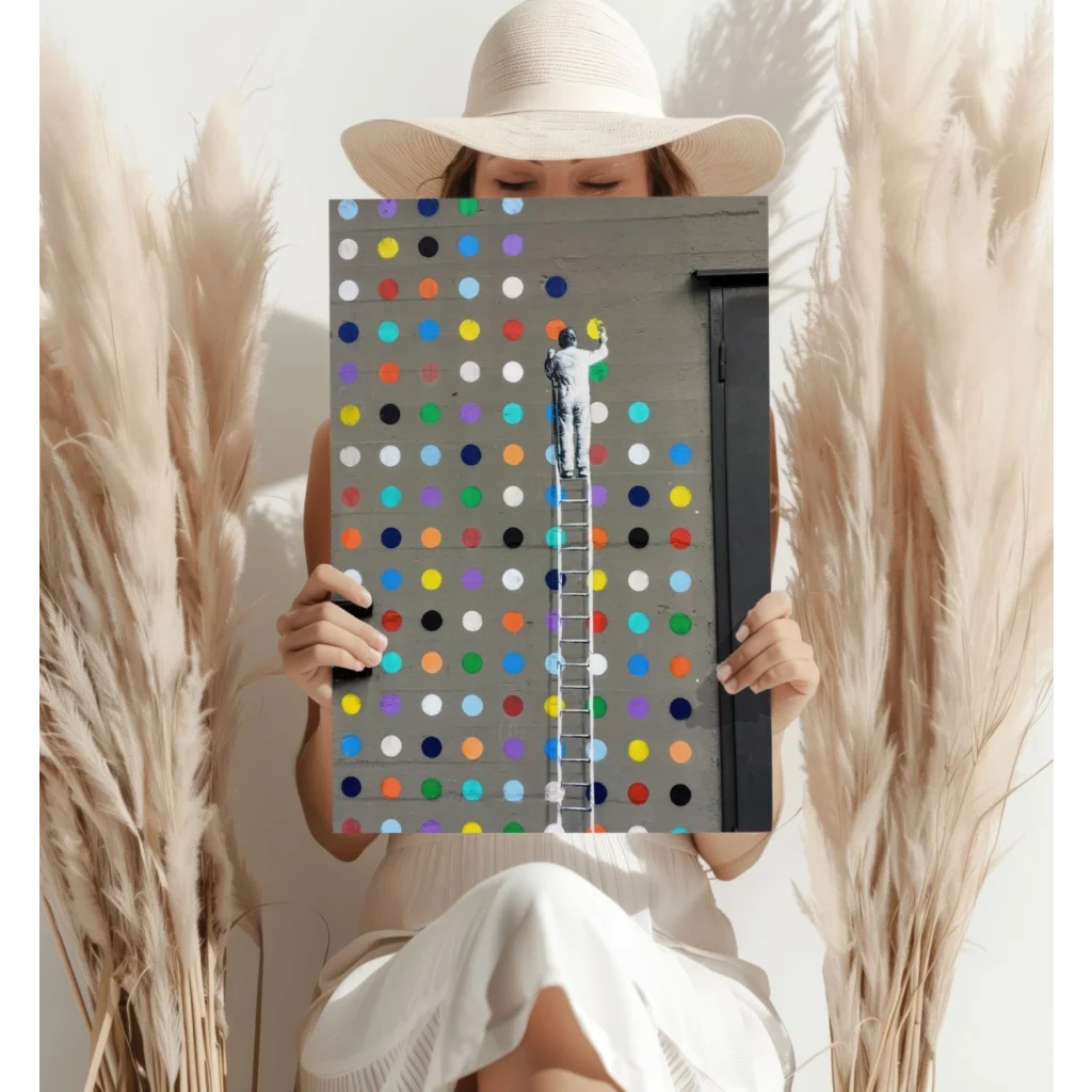 2018 Hyundai Tucson SUV vibrant polka dot aluminum art print