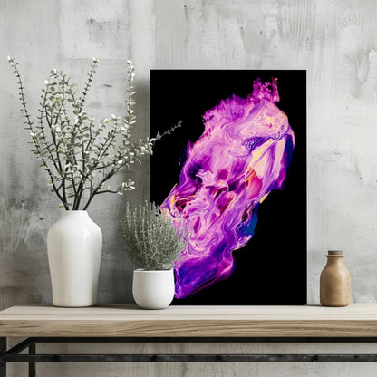 Vibrant purple pink swirl abstract aluminum wall art print