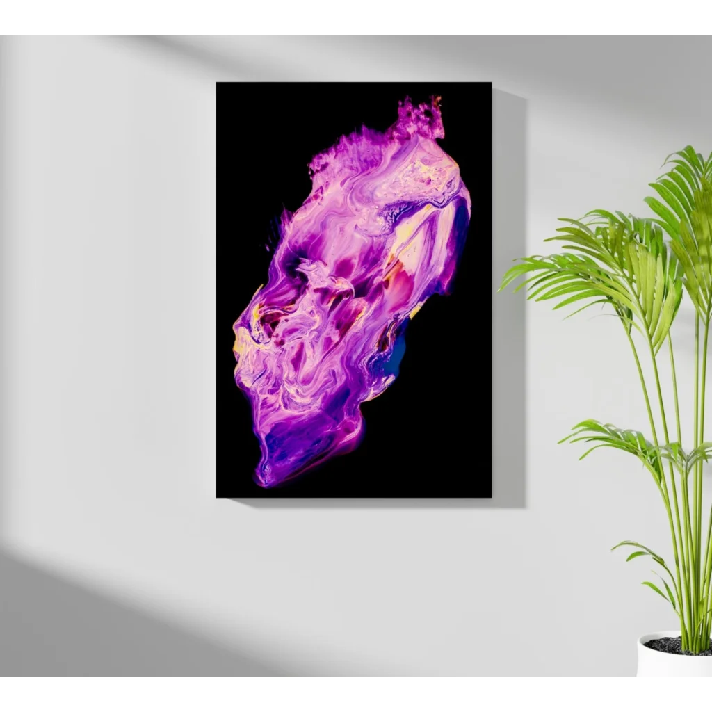 Vibrant purple pink swirl abstract aluminum wall art print