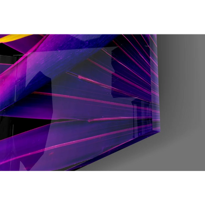 Purple black abstract geometric lines wall art print