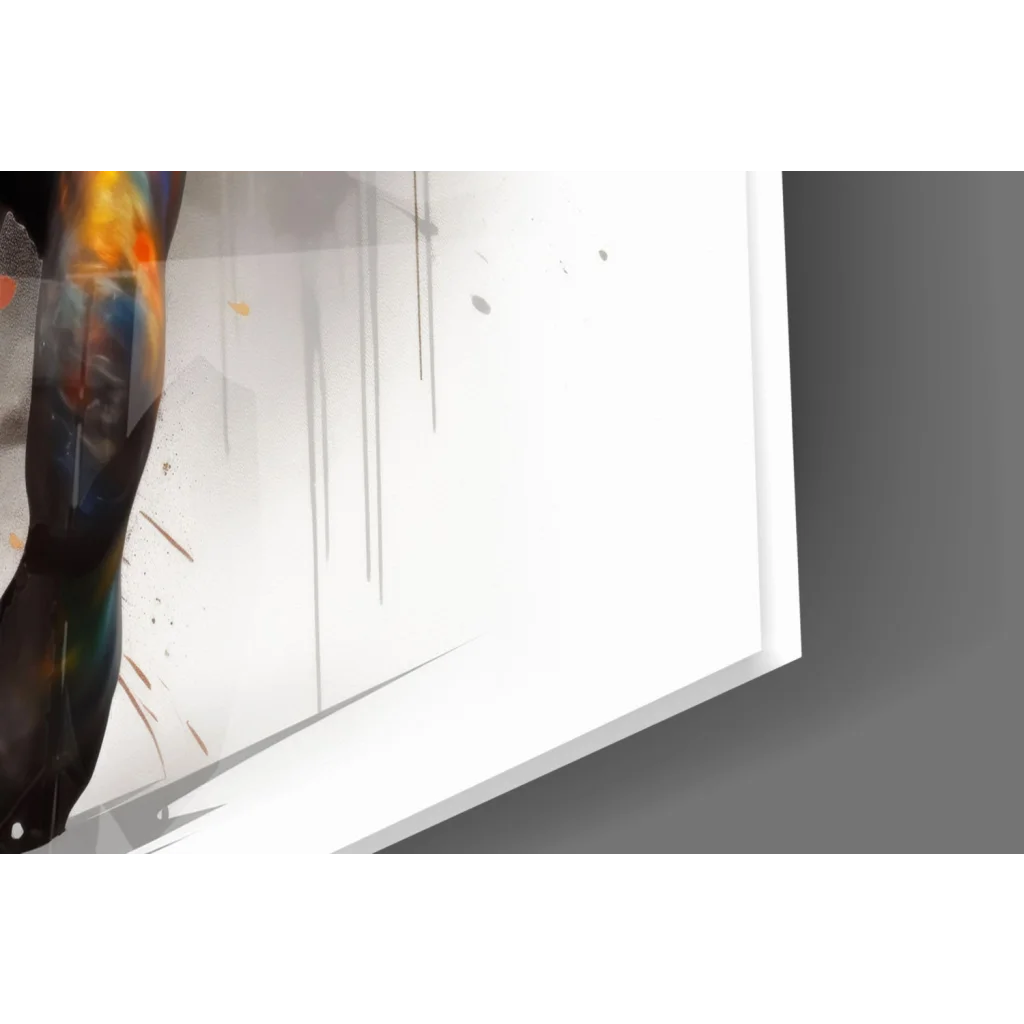 Vibrant Rhino splatter canvas wall art print in colorful abstract style