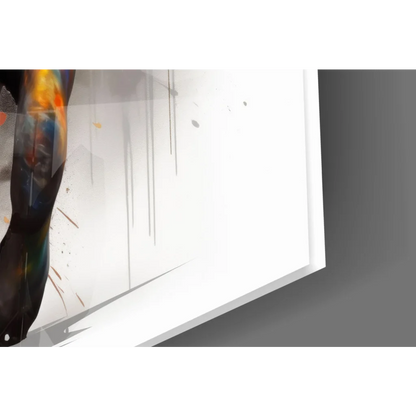 Vibrant Rhino splatter canvas wall art print in colorful abstract style