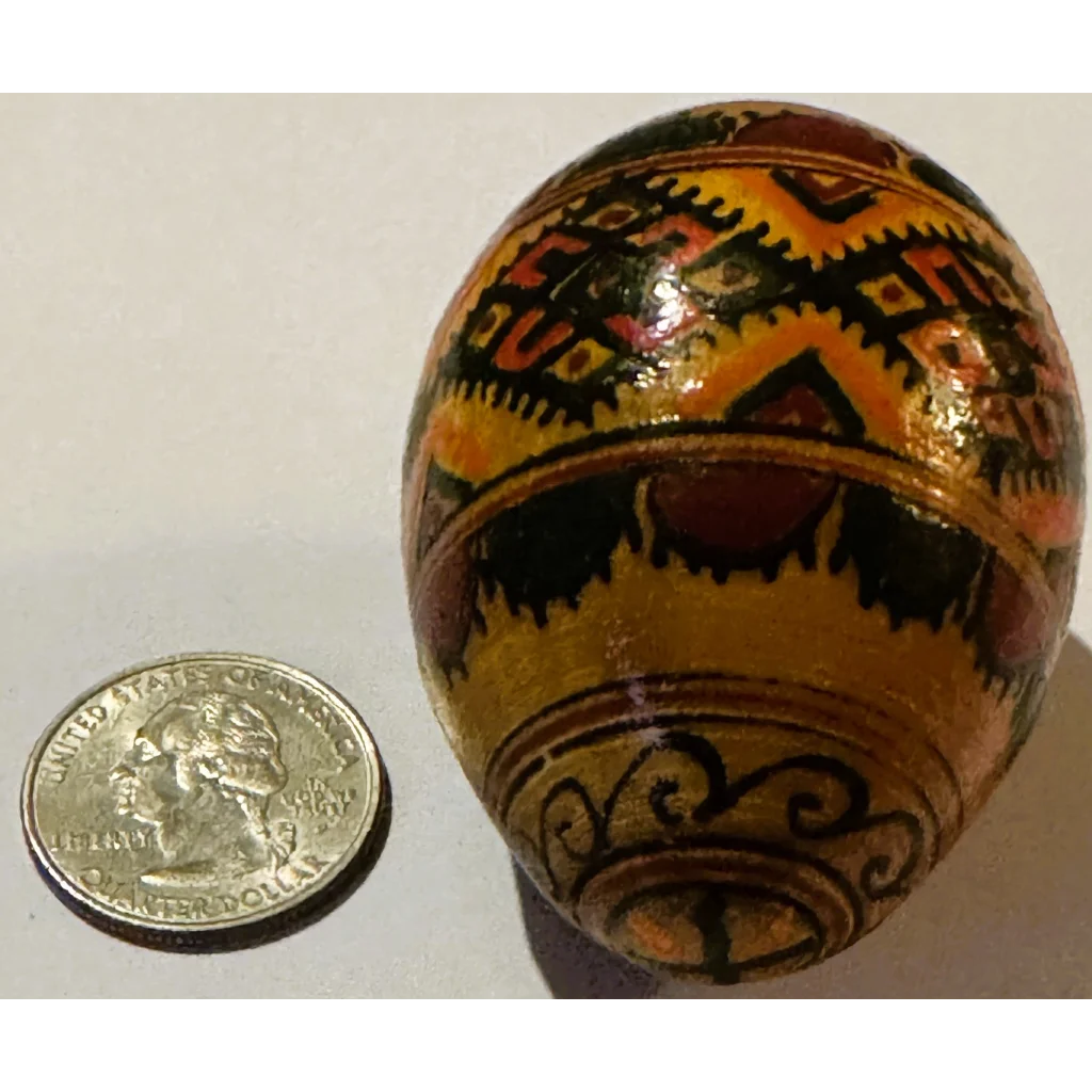 Decorated Ukrainian pysanka egg with vibrant colors and traditional charm