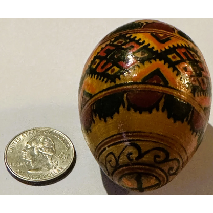 Decorated Ukrainian pysanka egg with vibrant colors and traditional charm