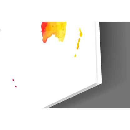 Vibrant watercolor Australia map canvas wall art in reds and yellows