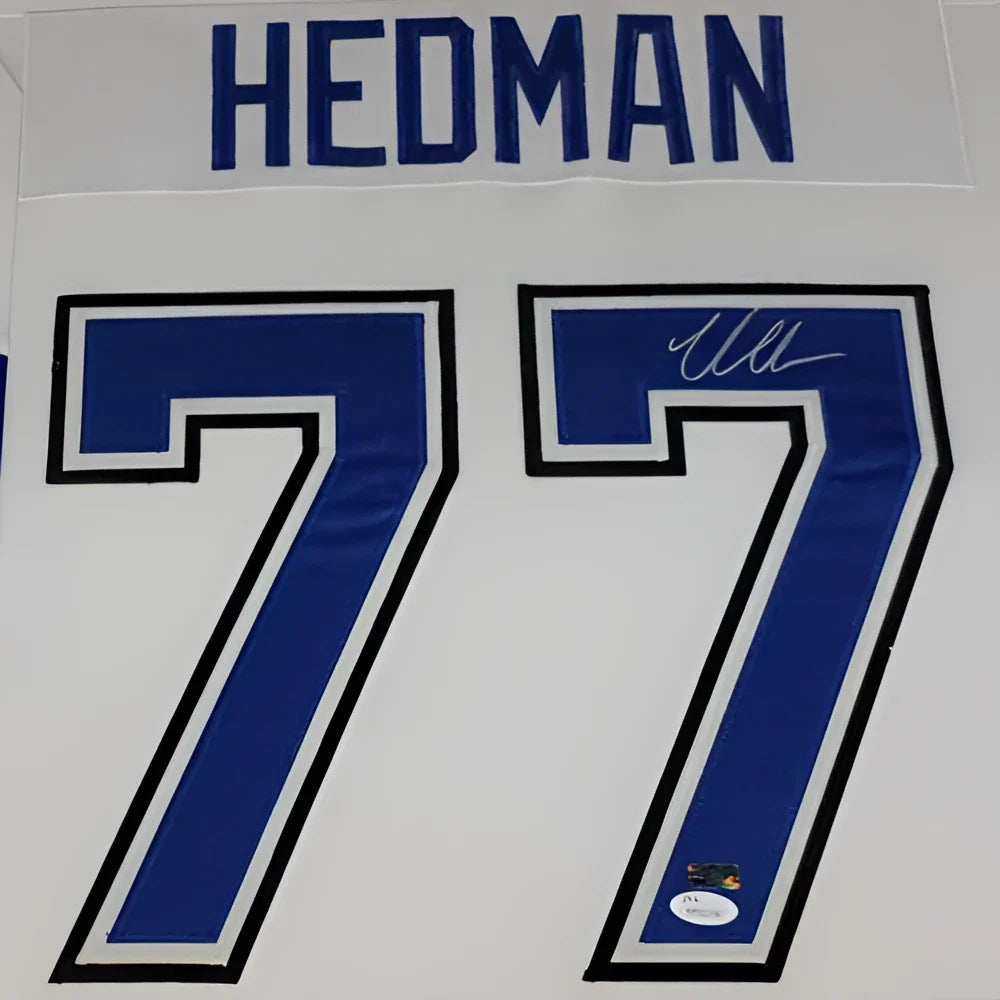Victor Hedman autographed Tampa Bay Lightning white deluxe framed jersey