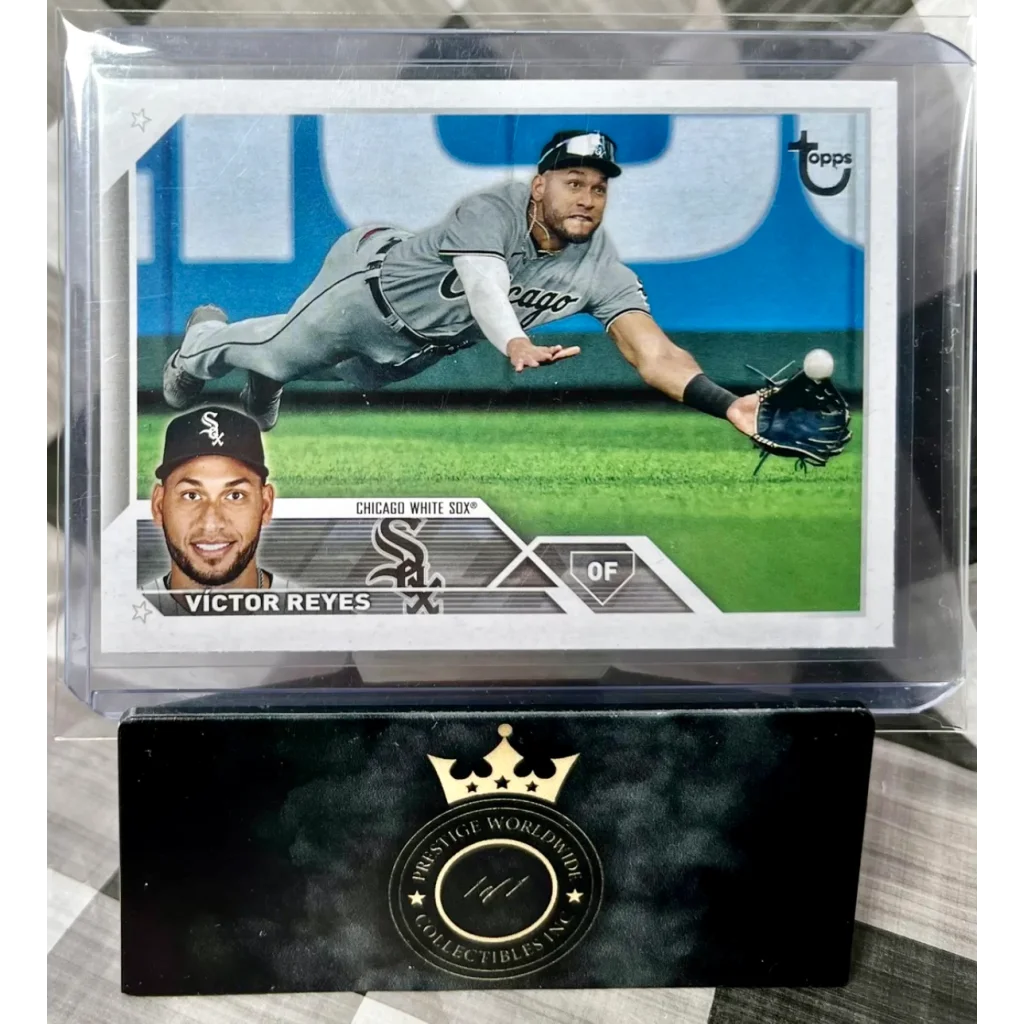 2019 Topps Heritage Victor Reyes baseball card at Prestige Worldwide Collectibles