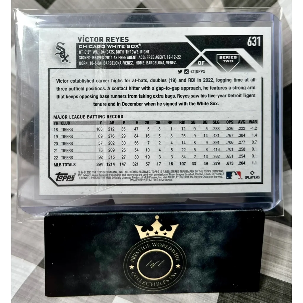 2023 Topps Series 2 Victor Reyes card at Prestige Worldwide Collectibles