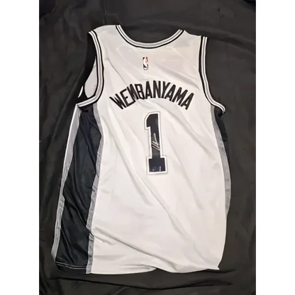 Victor Wembanyama autographed San Antonio Spurs jersey with Wembanyama 1 back view