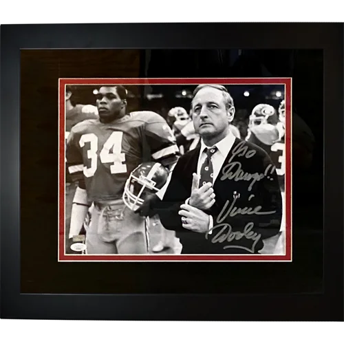 Vince Dooley autographed Georgia Bulldogs deluxe framed 11x14 photo with Herschel Walker