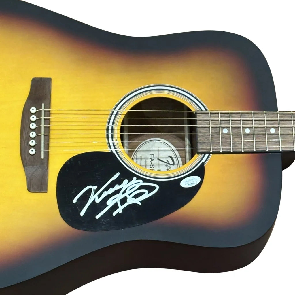 Vince Gill autographed sunburst acoustic guitar with glossy finish